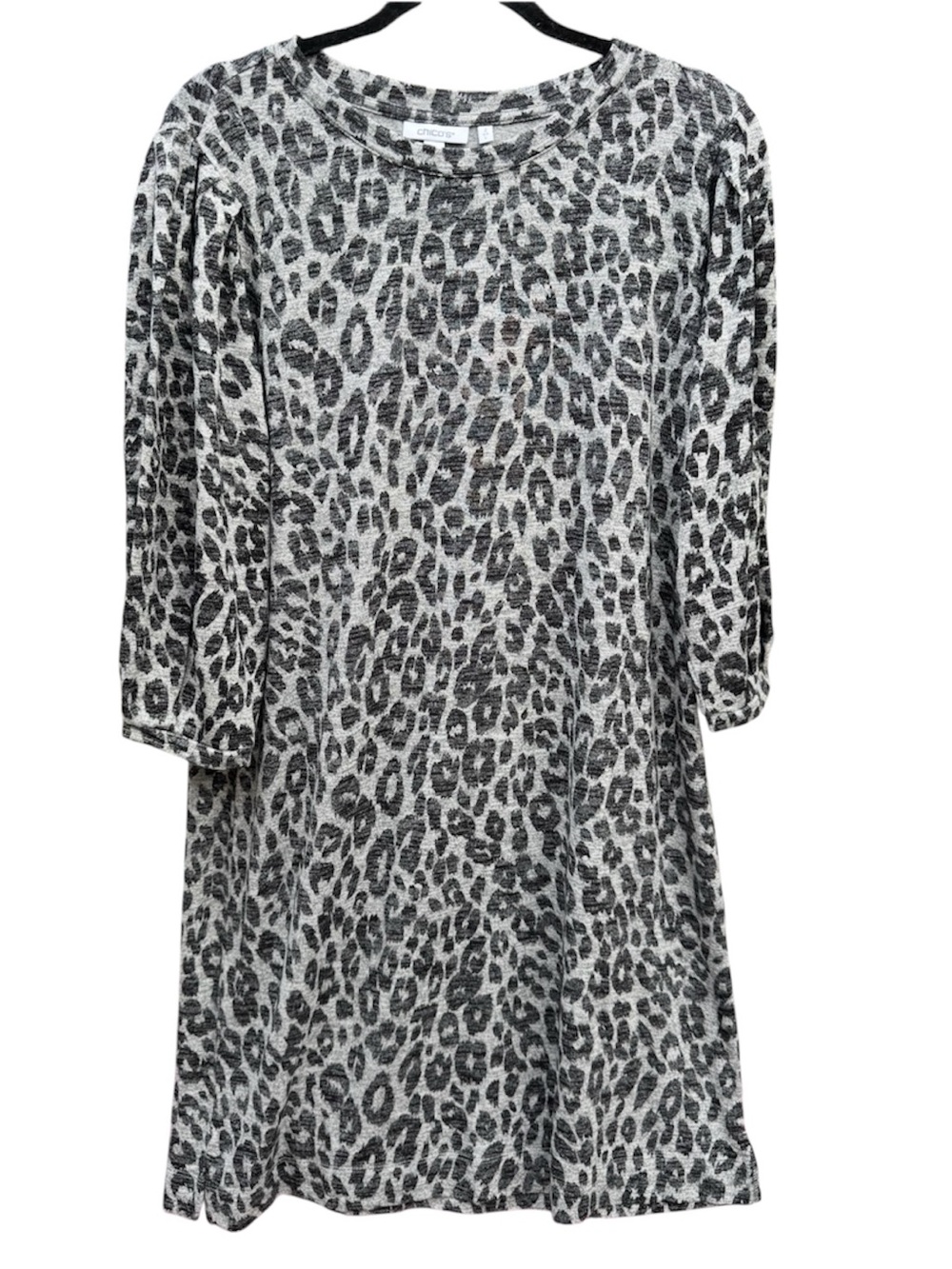 Chico’s Print Shift Dress/tunic in Black and Gray Sz 2